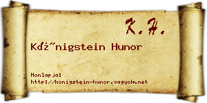 Königstein Hunor névjegykártya